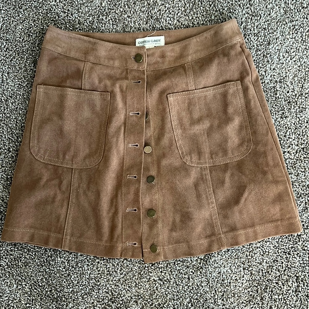 Brown suede skirt